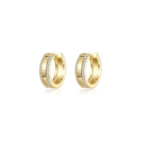 0.92 CTW Bezel-set Huggie Earrings