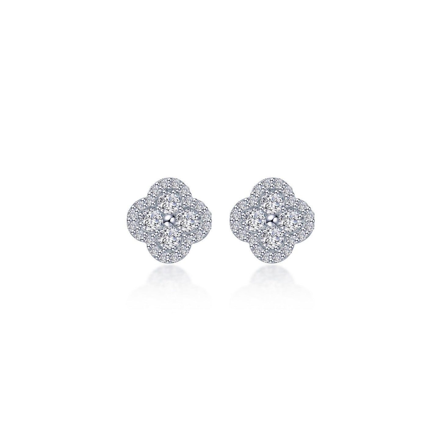 0.8 CTW Halo Stud Earrings