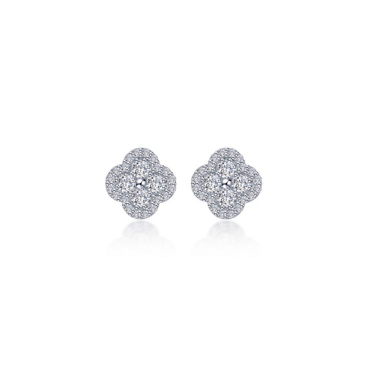 0.8 CTW Halo Stud Earrings