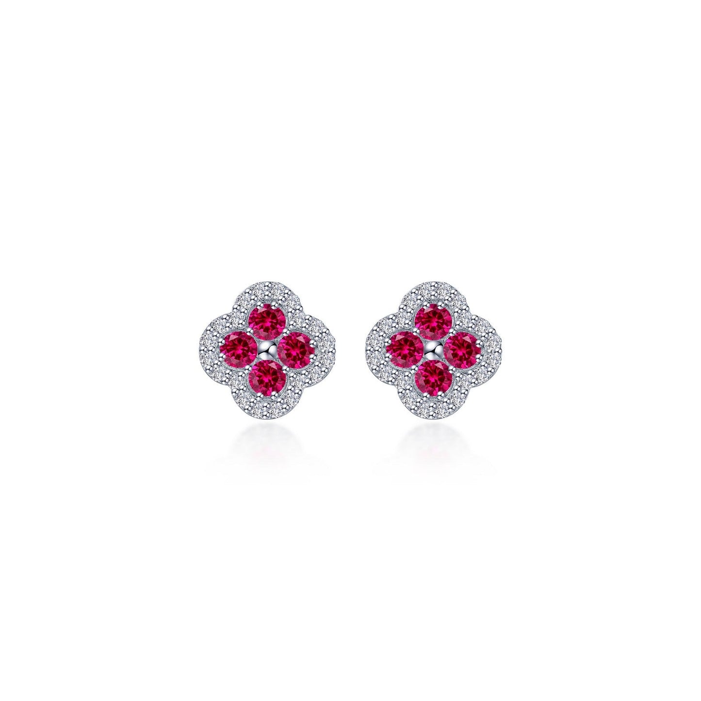 0.8 CTW Halo Stud Earrings