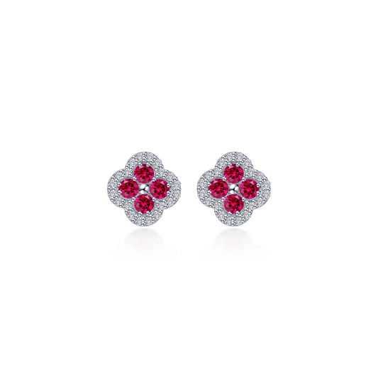 0.8 CTW Halo Stud Earrings