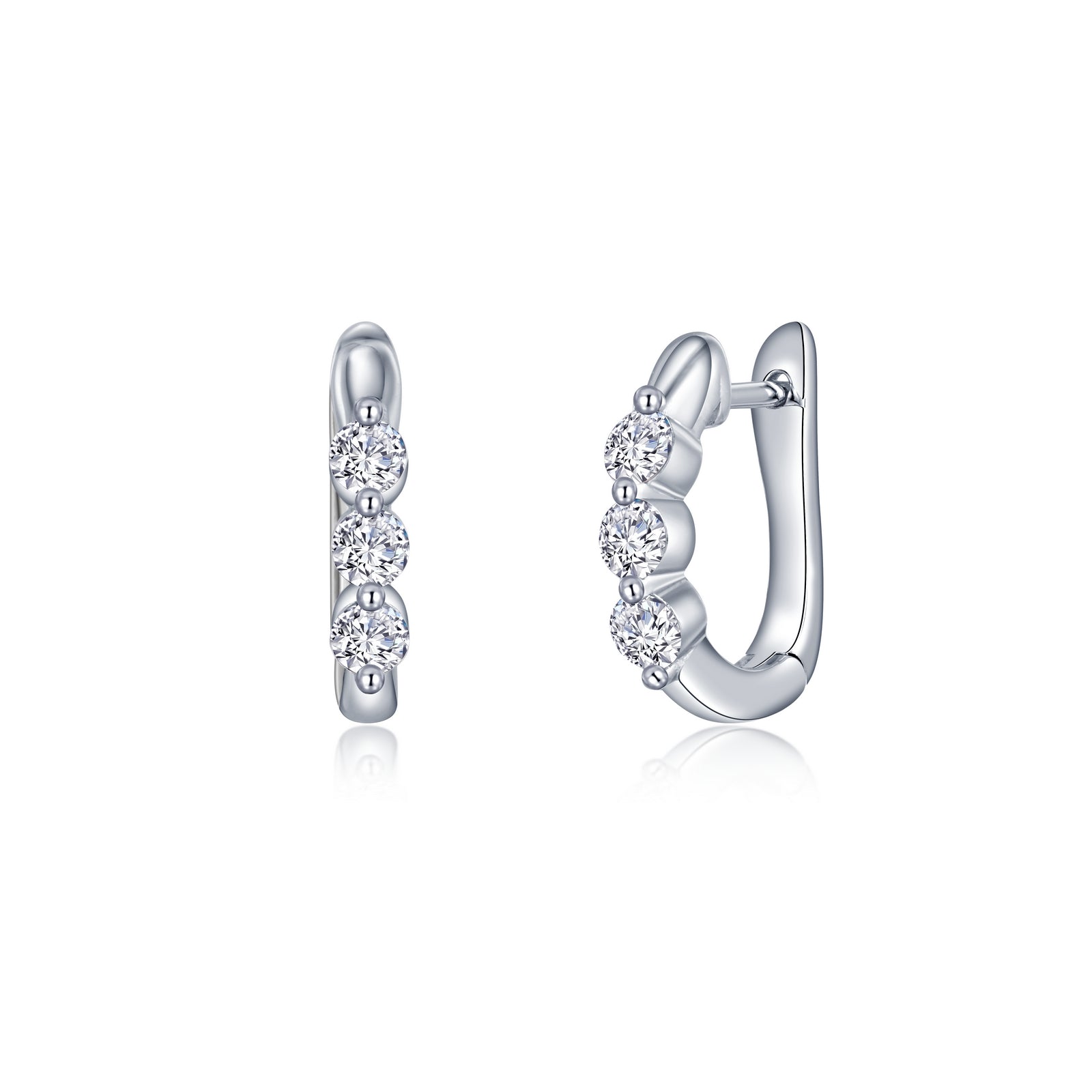 lafonn-1-5-ctw-3-stone-huggie-hoop-earrings