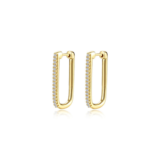 Lafonn 25mm x 14.3mm Rectangle Hoop Earrings