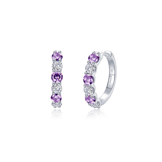 Lafonn Josie Amethyst Hoop Earrings