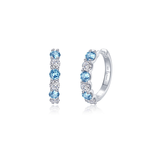 Lafonn Josie Blue Topaz Hoop Earrings