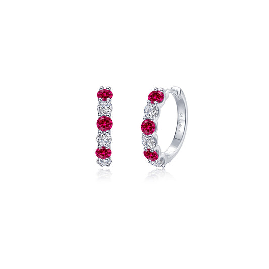 Lafonn Josie Ruby Hoop Earrings