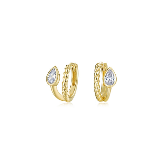 Lafonn Tessa Bypass Pear Huggie Earrings