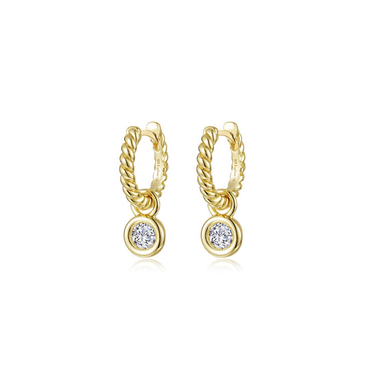 Lafonn Cordelia Bezel Charm Huggie Earrings