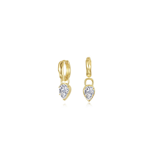 Lafonn Pear Charm Molten Huggie Hoops