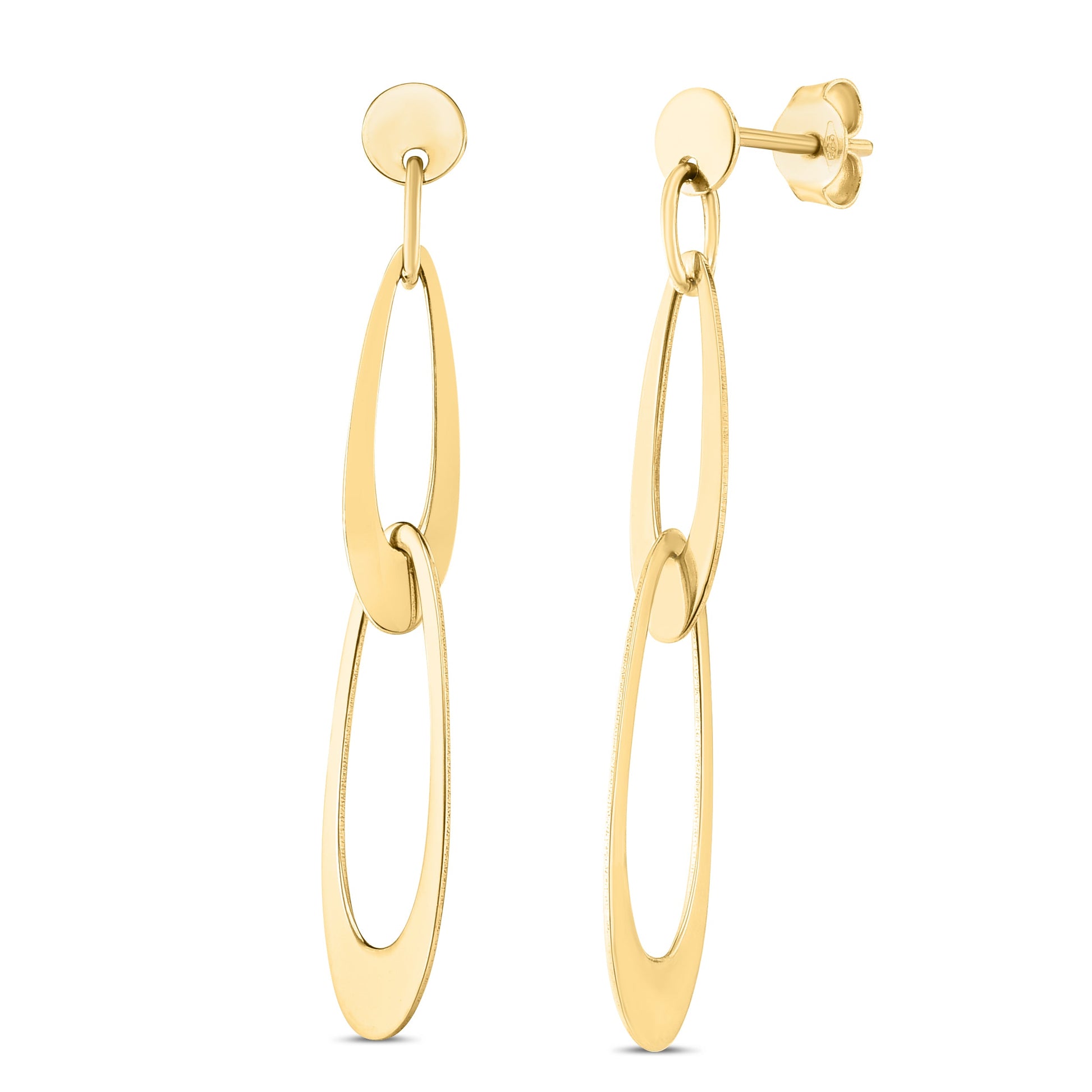 Royal Chain 14K Gold Italian Oval Link Earrings E14729