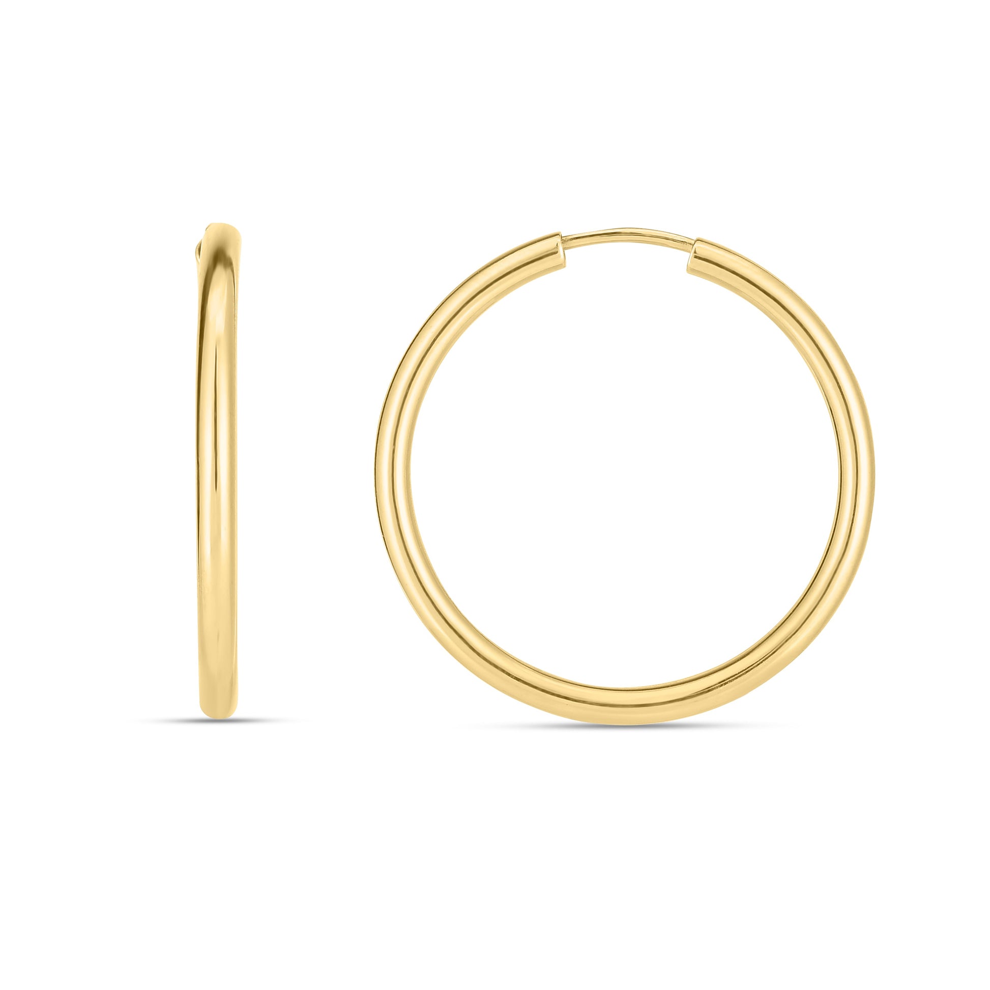 Royal Chain 14K Round Hoop Earring E14734