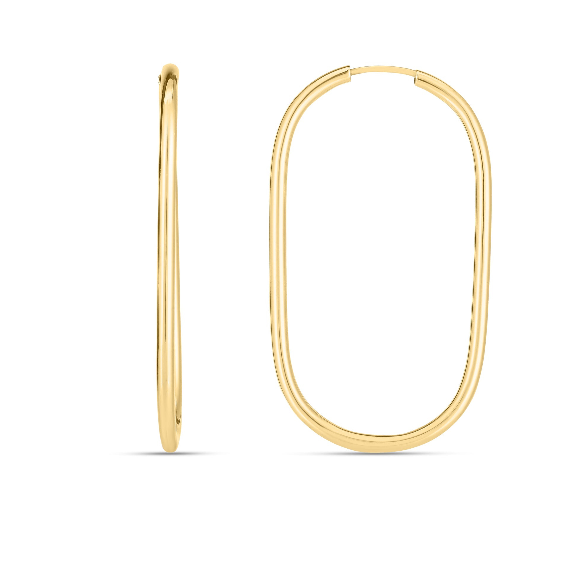 Royal Chain 14K Endless Large Paperclip Hoop Earrings E14739