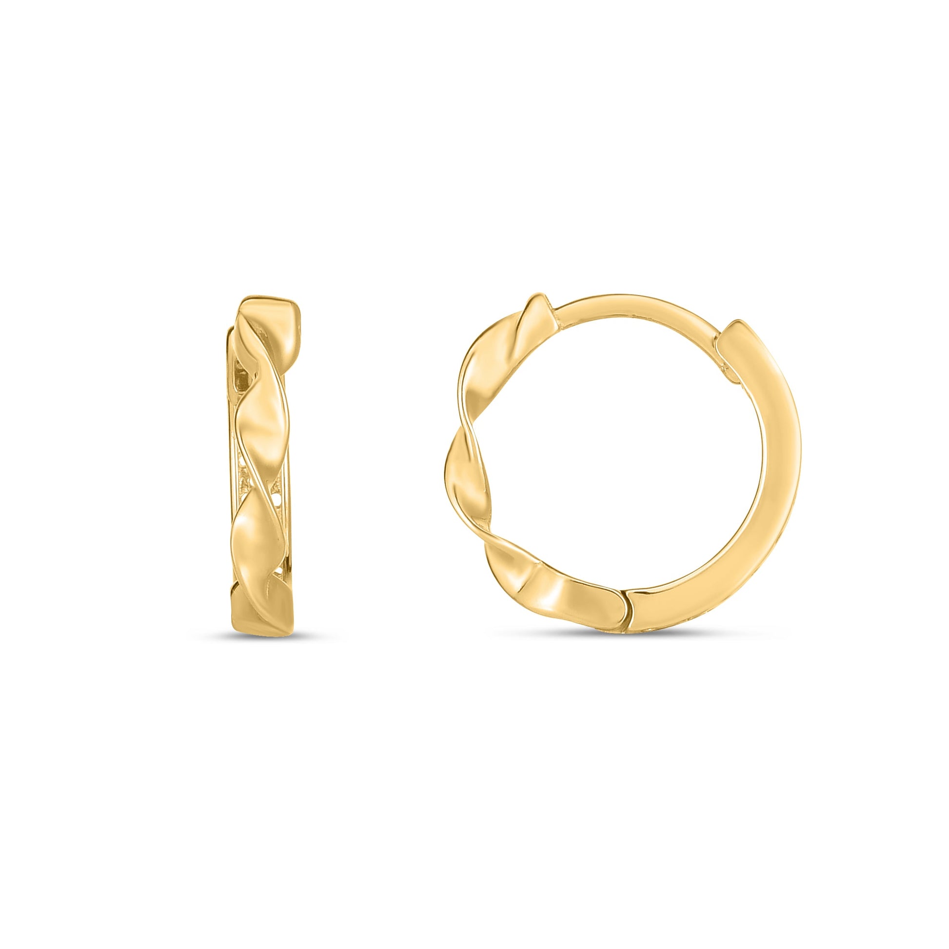 Royal Chain 14K Twist Huggie Hoops E14778