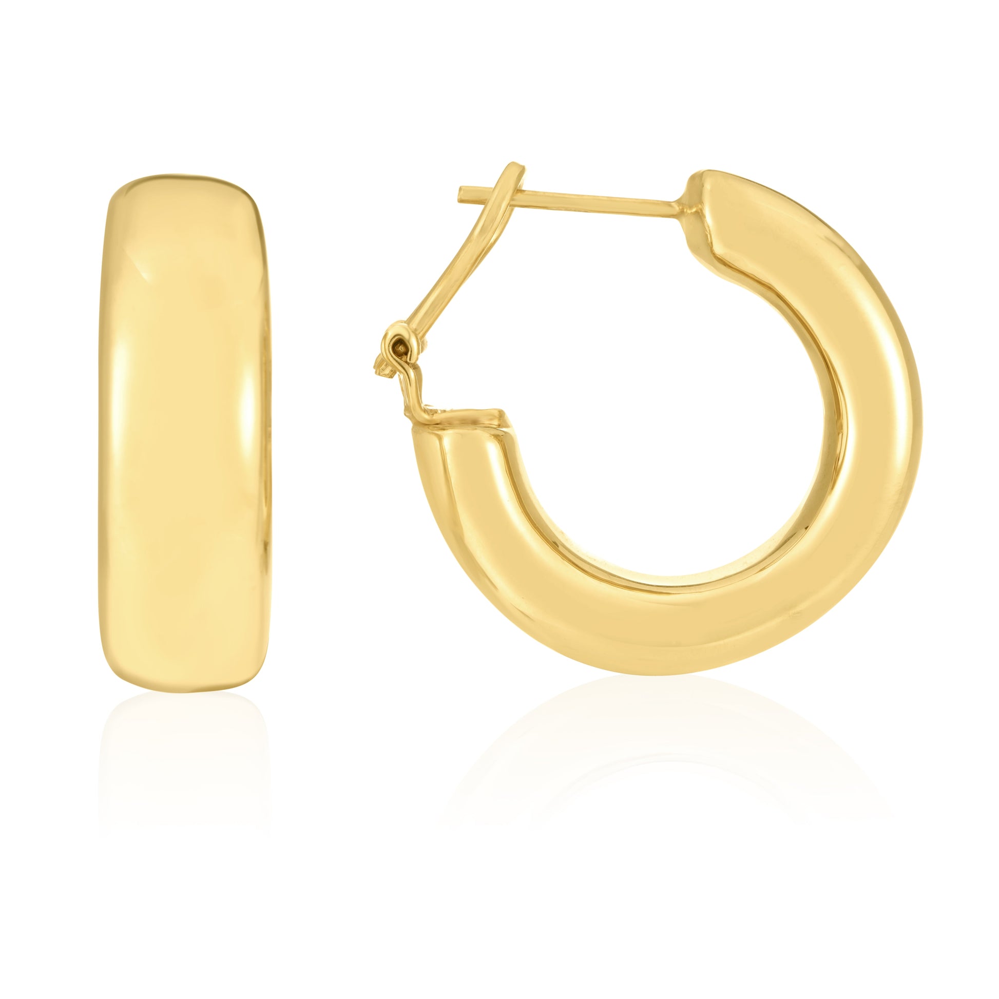 Royal Chain 14K Gold Large Omega C-Hoops E14985