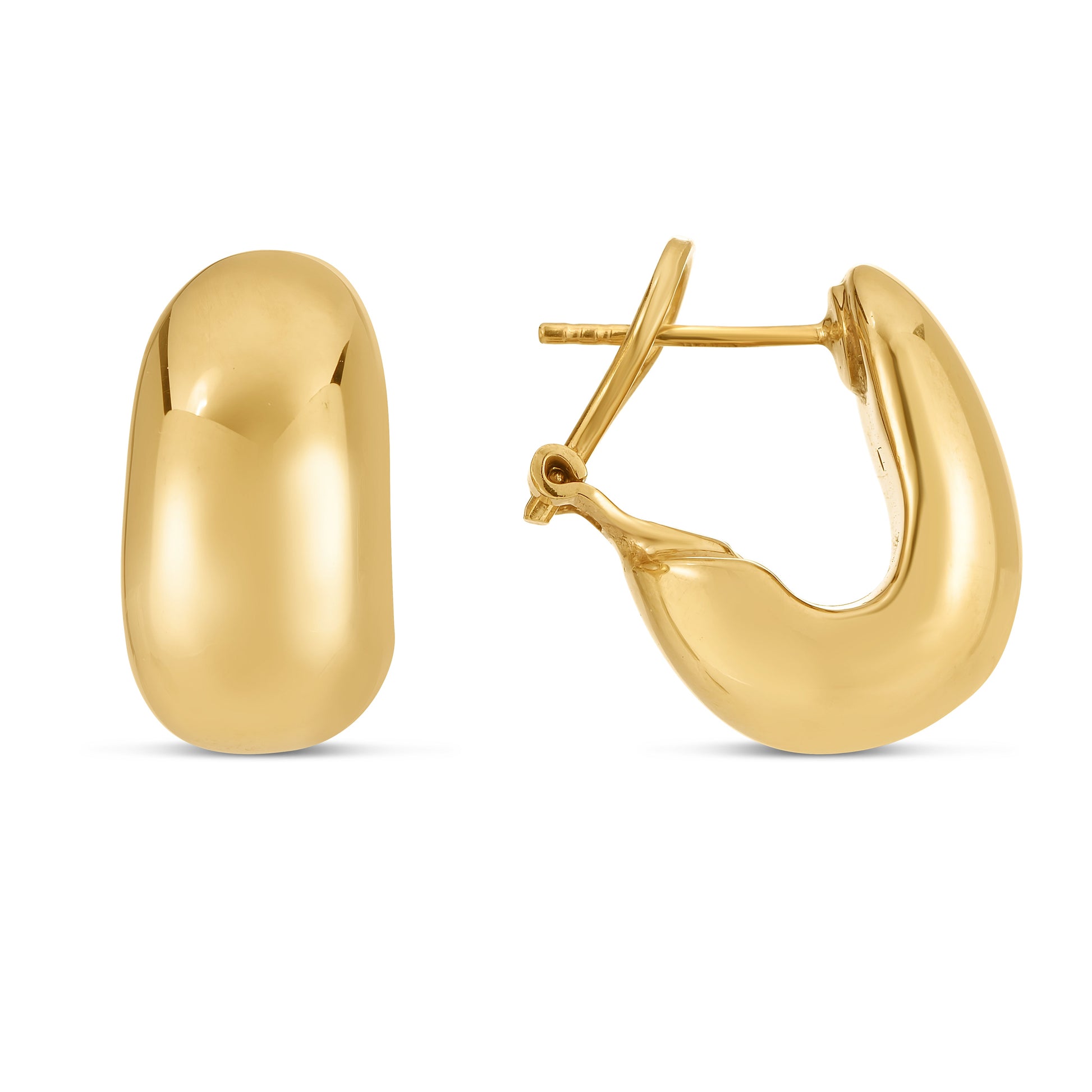 Royal Chain 14K Gold Fancy Omega Hoops E14989