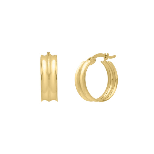 Royal Chain 14K Medium Concave Hoops  E15000