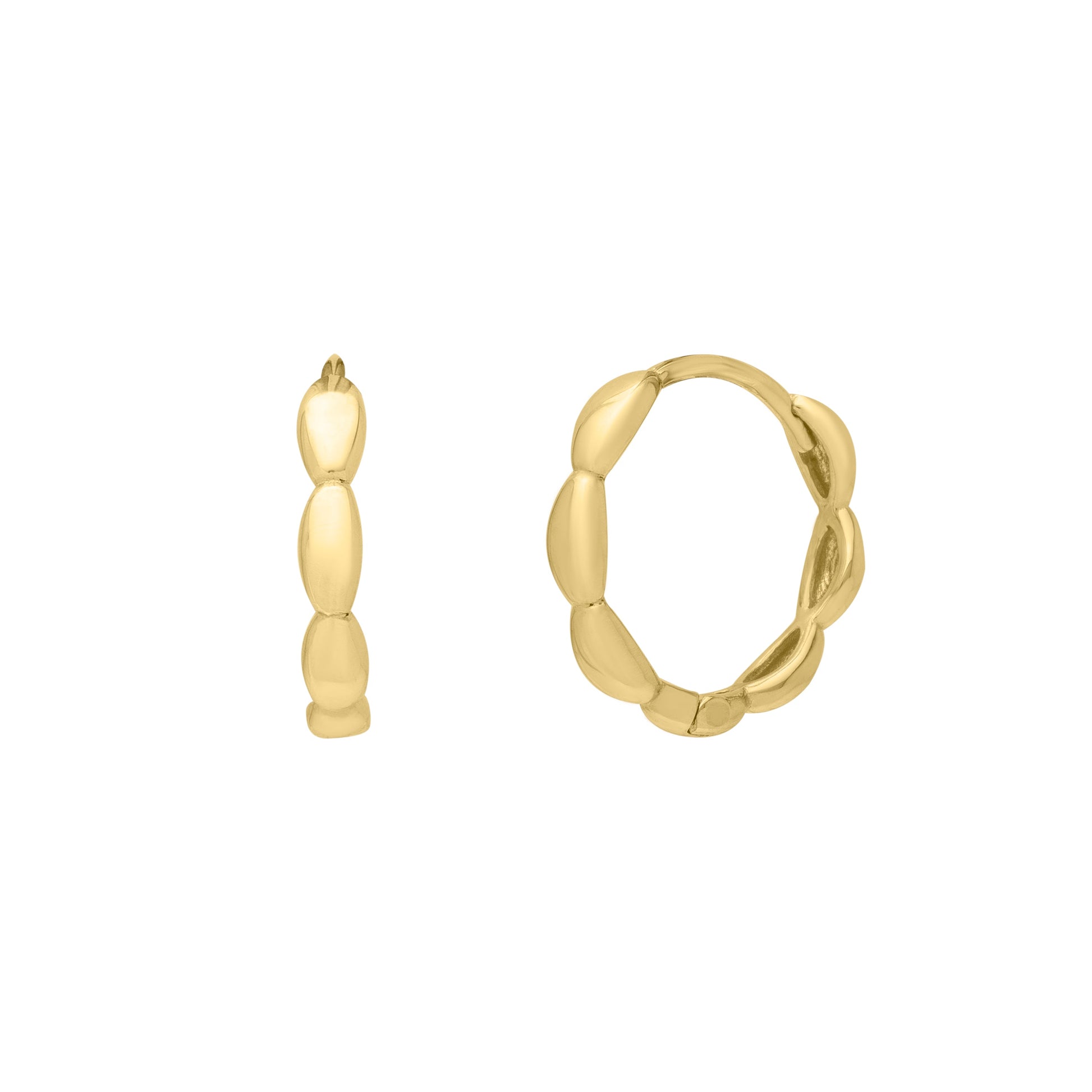 Royal Chain 14K Small Rice Hoops  E15007