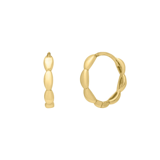 Royal Chain 14K Small Rice Hoops  E15007