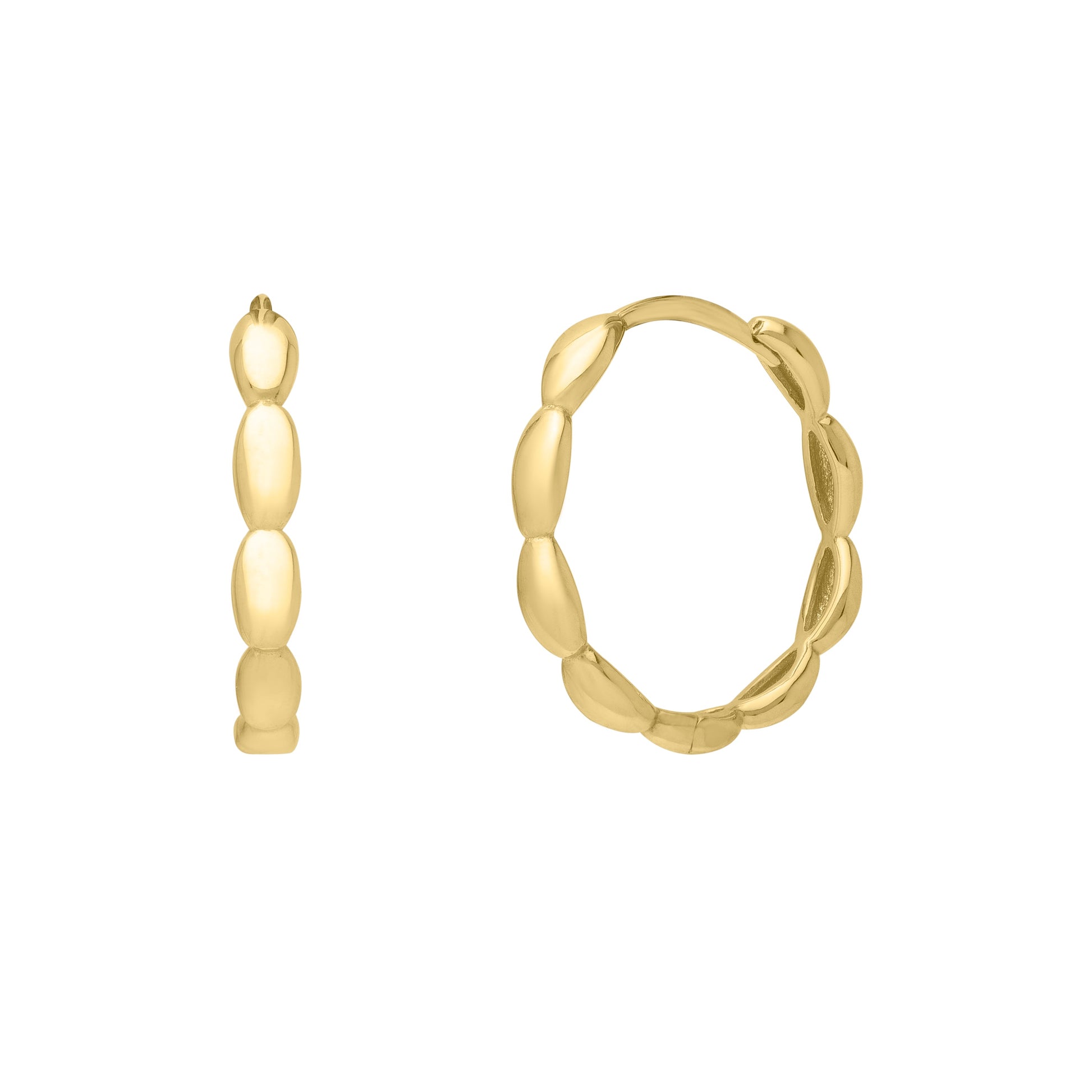 Royal Chain 14K Small Rice Hoops  E15007