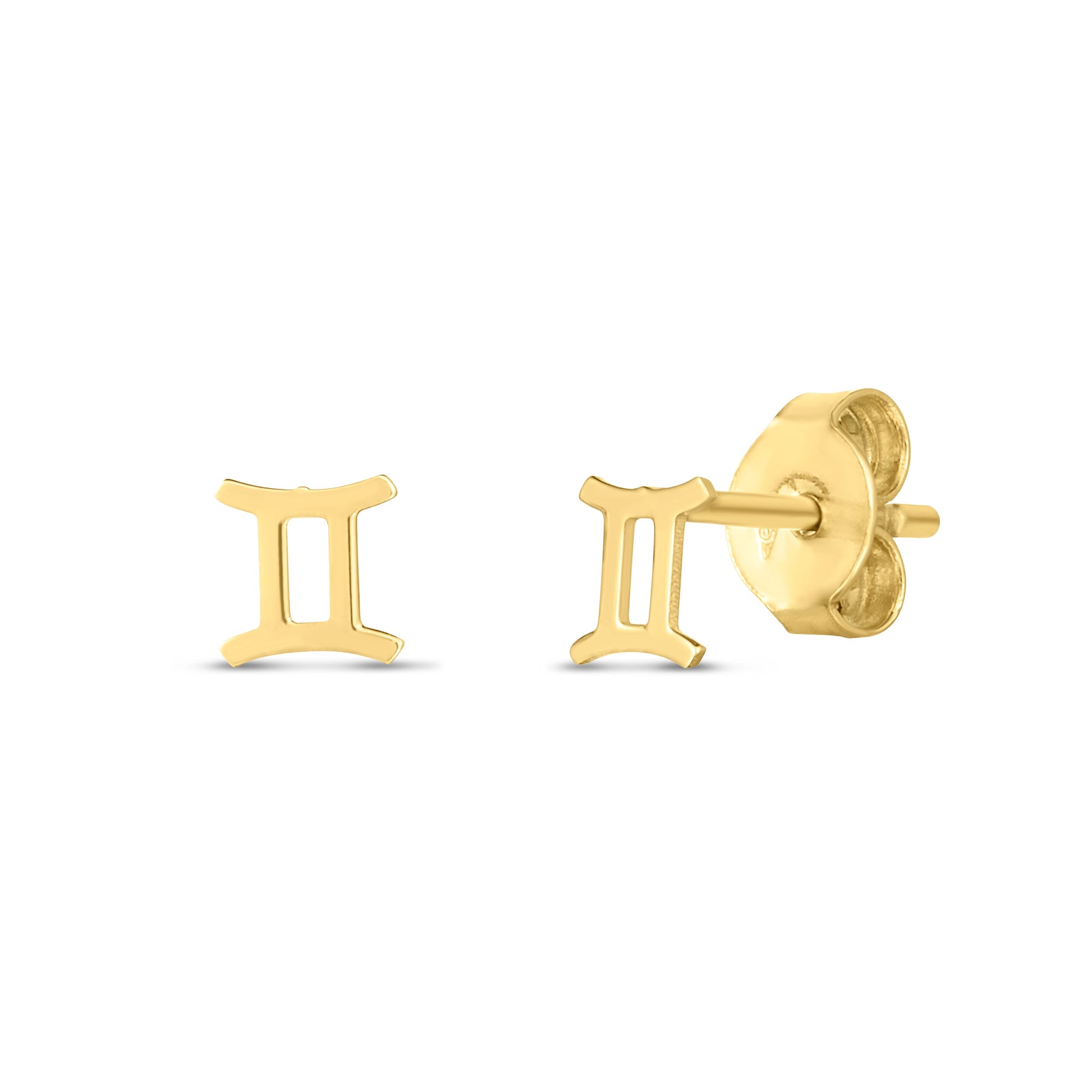 Royal Chain 14K Gold Gemini Studs E15068