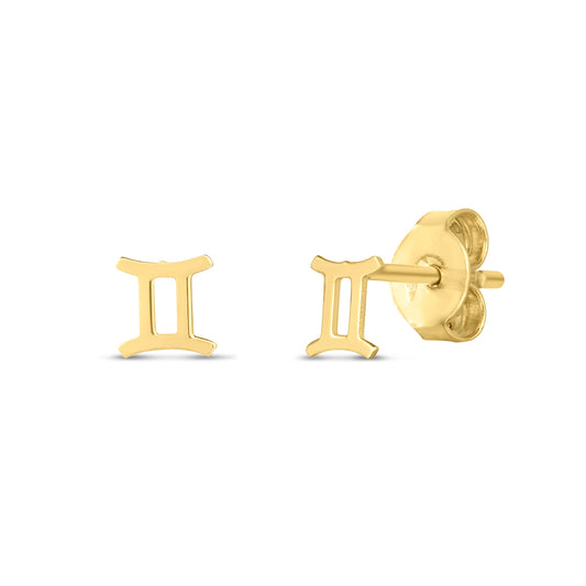 Royal Chain 14K Gold Gemini Studs E15068