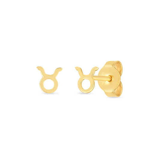 Royal Chain 14K Gold Taurus Studs E15075