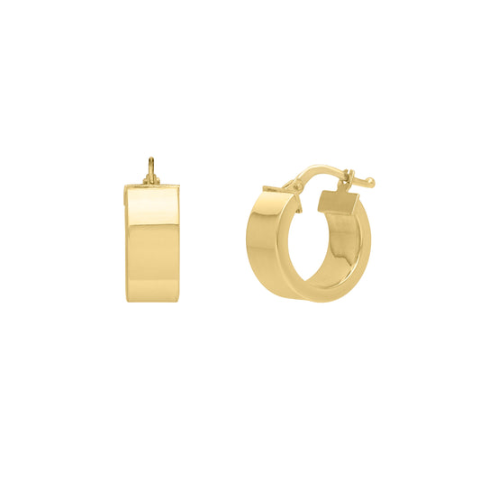 Royal Chain 14K Small Square Tube Hoops  E15271