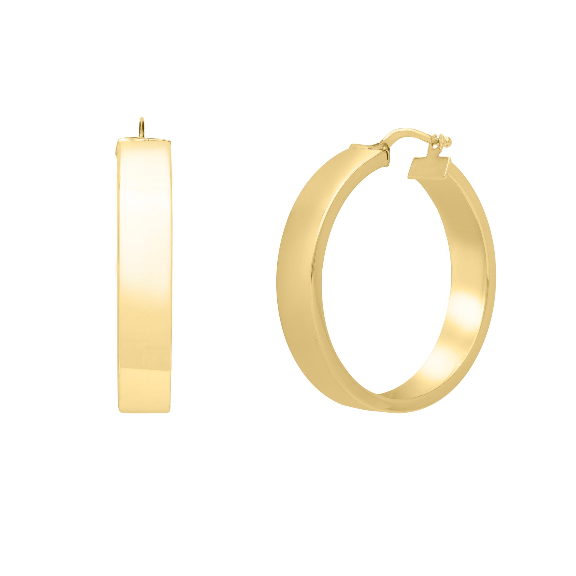 Royal Chain 14K Small Square Tube Hoops  E15271