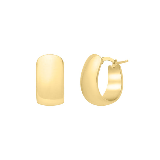Royal Chain 14K Wide Huggie Hoops  E15331