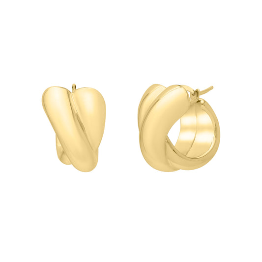Royal Chain 14K Crossover Hoops  E15334