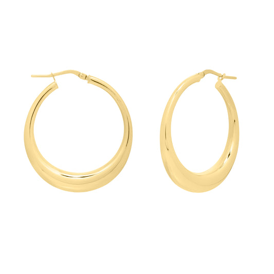 Royal Chain 14K Gold Oval Electroform Hoops E15453
