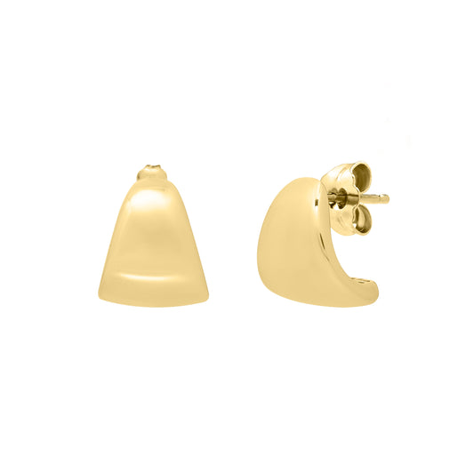 Royal Chain 14K Gold Graduated Puffed Up Hoops E15546