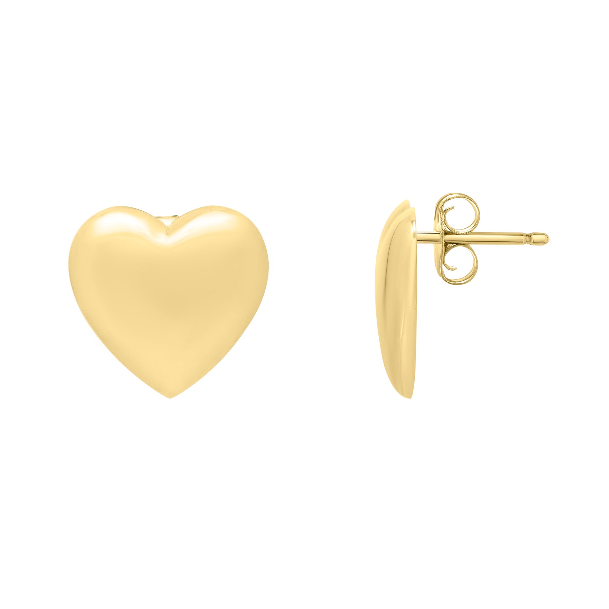 Royal Chain 14K Gold Heart Puffed Up Studs E15653
