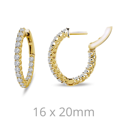 Lafonn 16mm x 20mm Oval Hoop Earrings