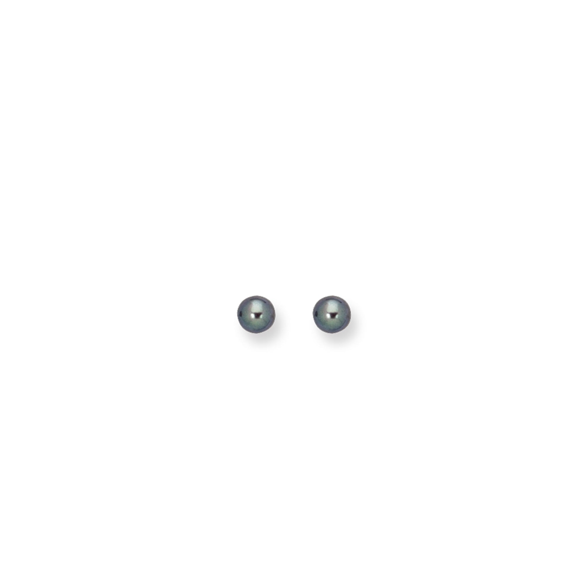 Royal Chain 14K Gold  6MM Black Pearl Stud Earring EAR109