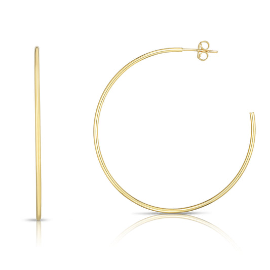 Royal Chain 14K Gold 1.5x50mm Polished C Hoop Earring ER10057