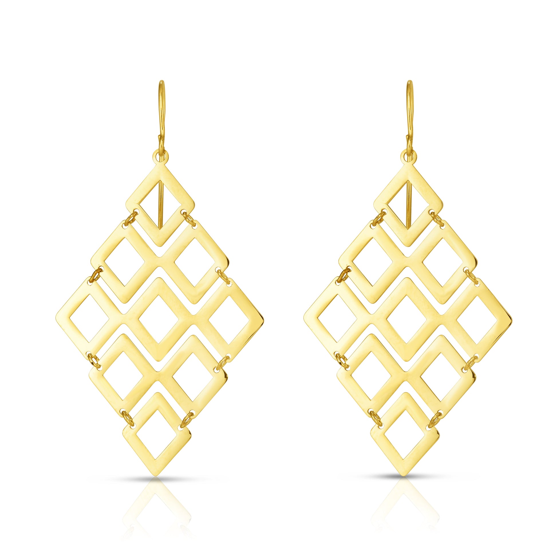 Royal Chain 14K Gold Polished Kite Shape Chandelier Earring ER10358