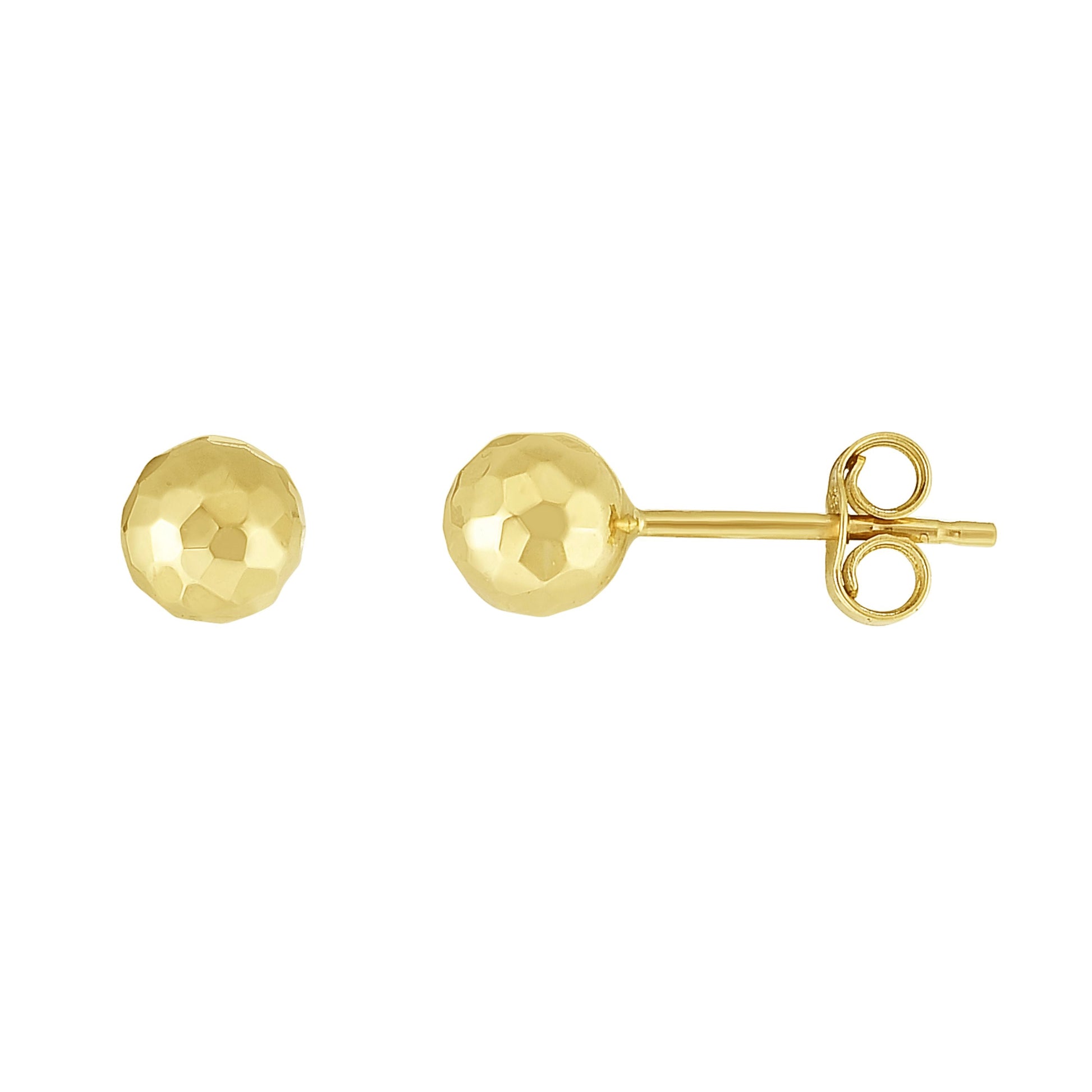 Royal Chain 14K Gold 7mm Faceted Post Earring ER10395