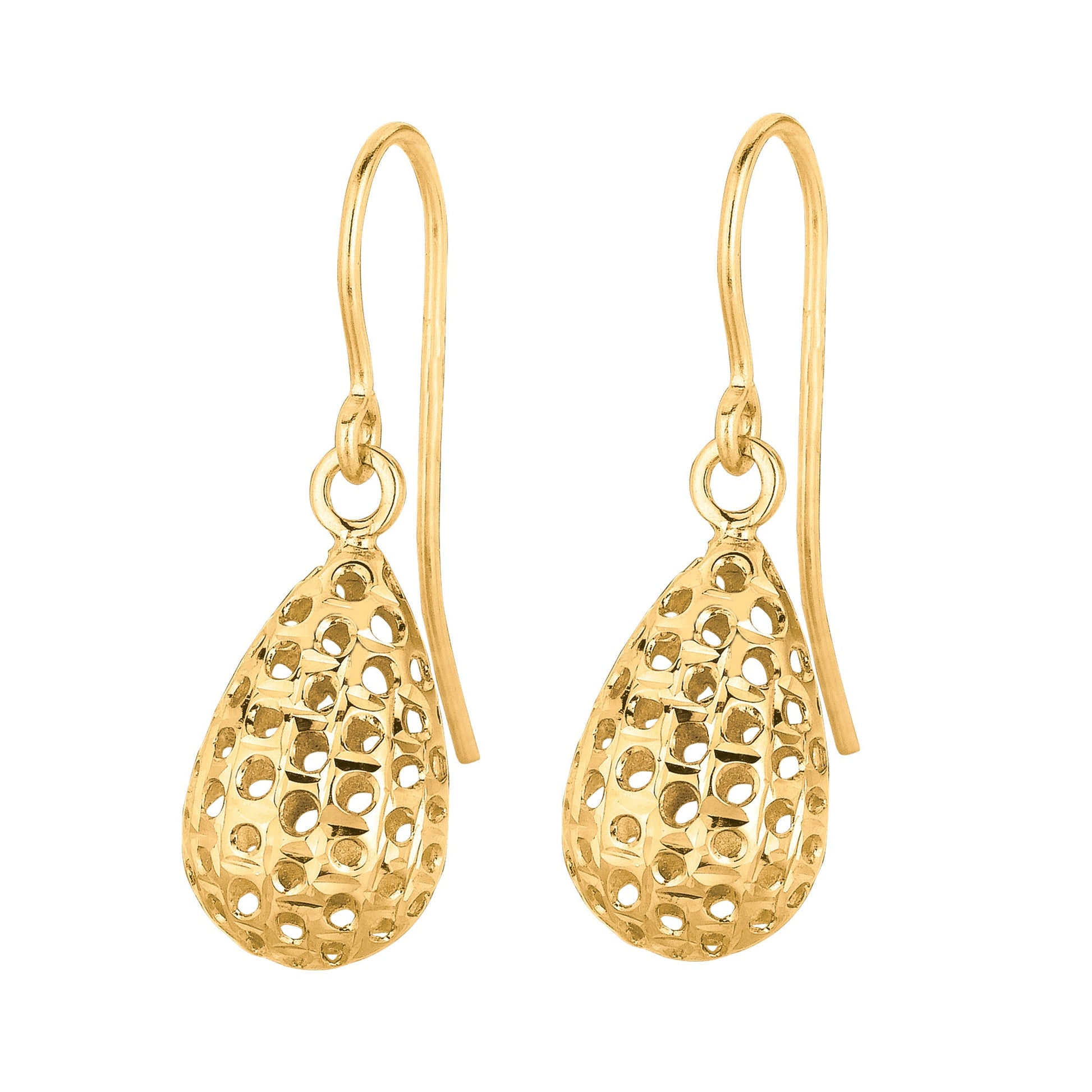 Royal Chain 14K Gold Small Open Tear Drop Earring ER1077
