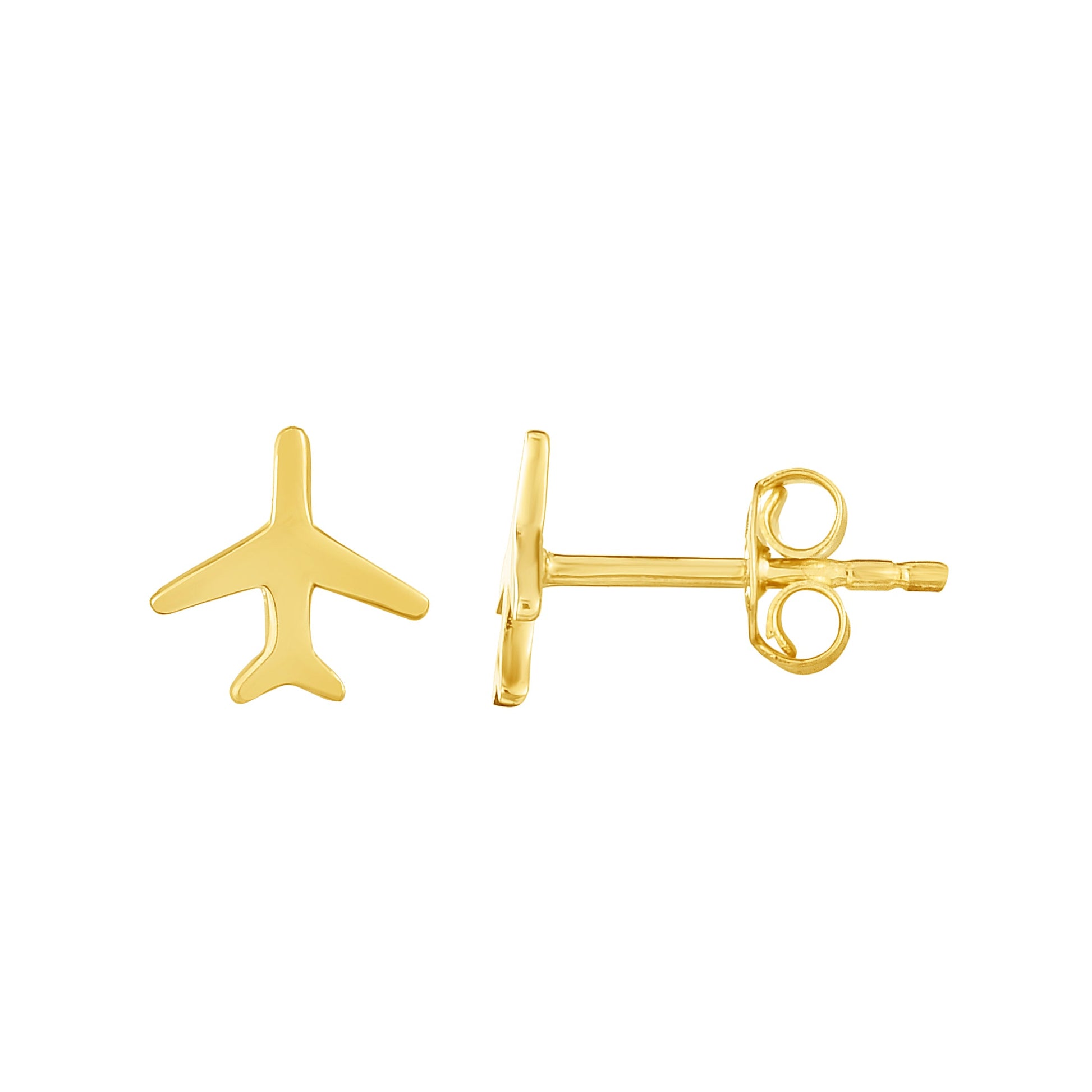 Royal Chain 14K Gold Polished Airplane Stud Earring ER12181