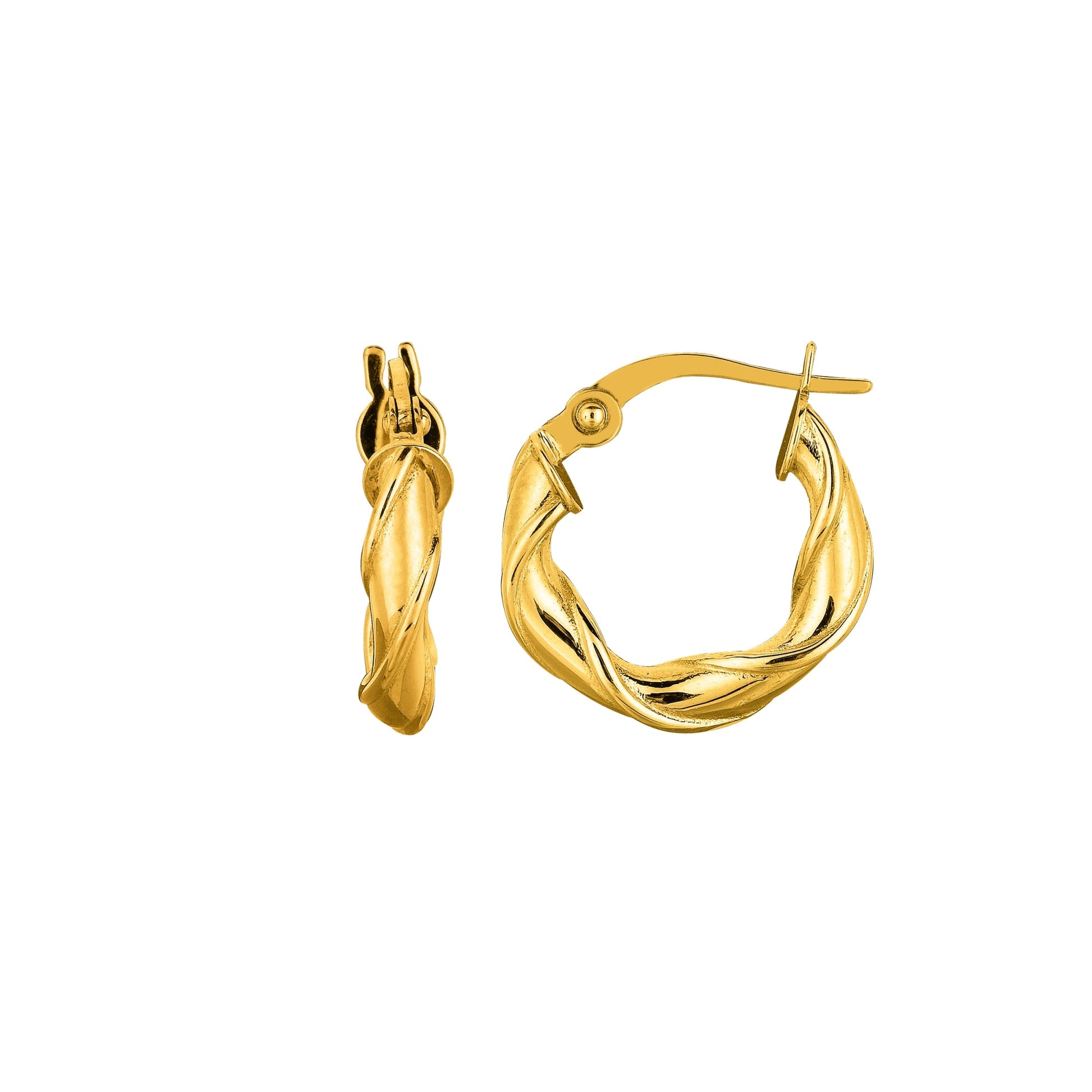Royal Chain 14K Gold 25mm Twist Hoop Earring ER1262