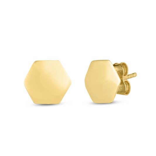 Royal Chain 14K Hexagon Stud ER13235