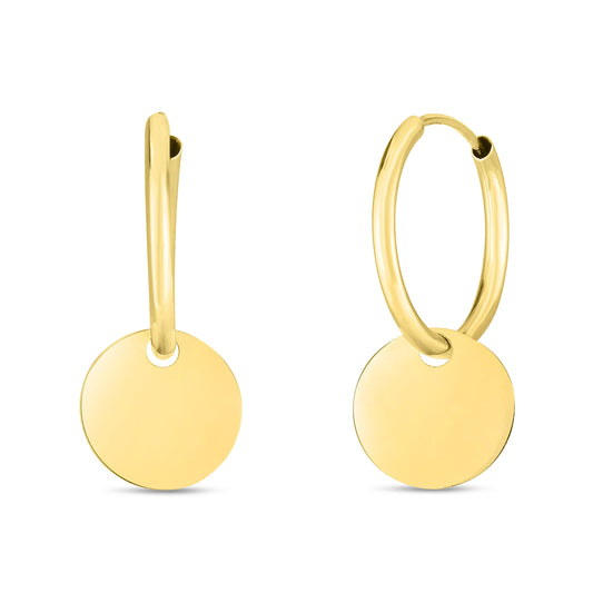 Royal Chain 14K Dangle Circle Huggie Earring ER13284