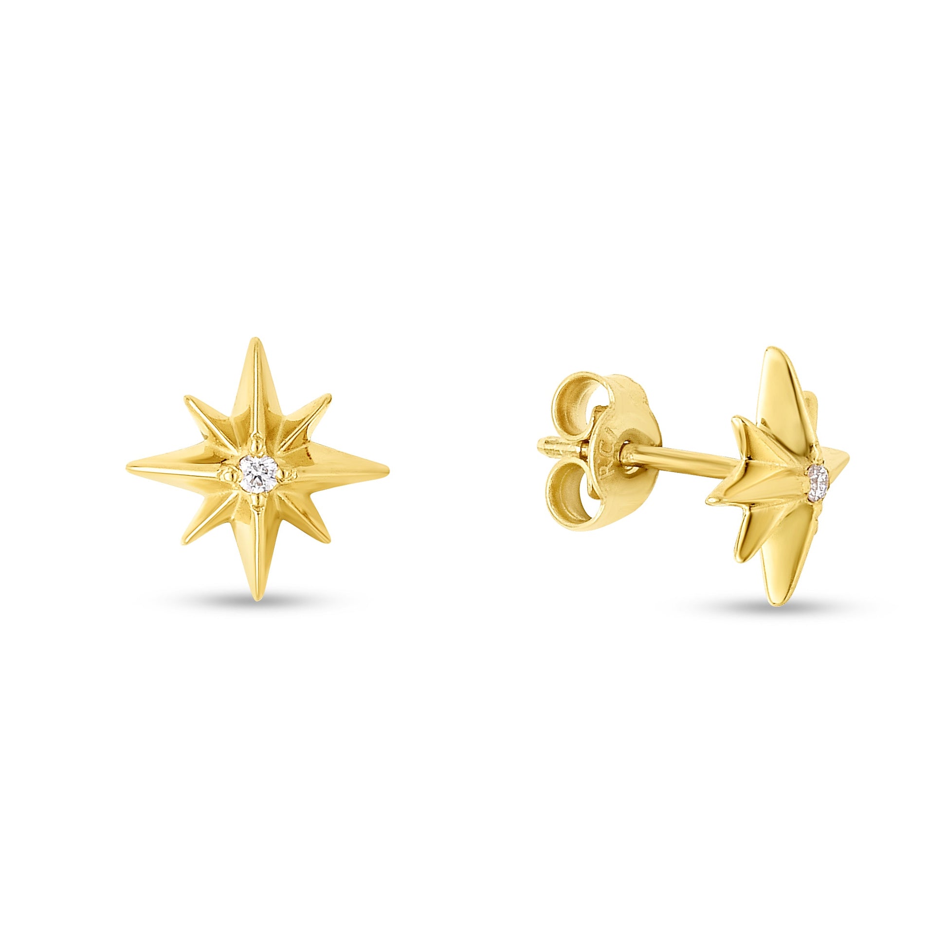 Royal Chain 14K Gold Diamond North Star Earrings ER13776