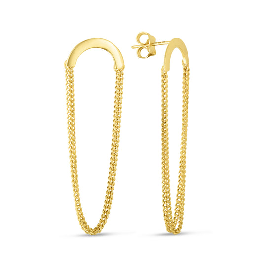 Royal Chain 14K Gold Chain Drop Earrings ER13781