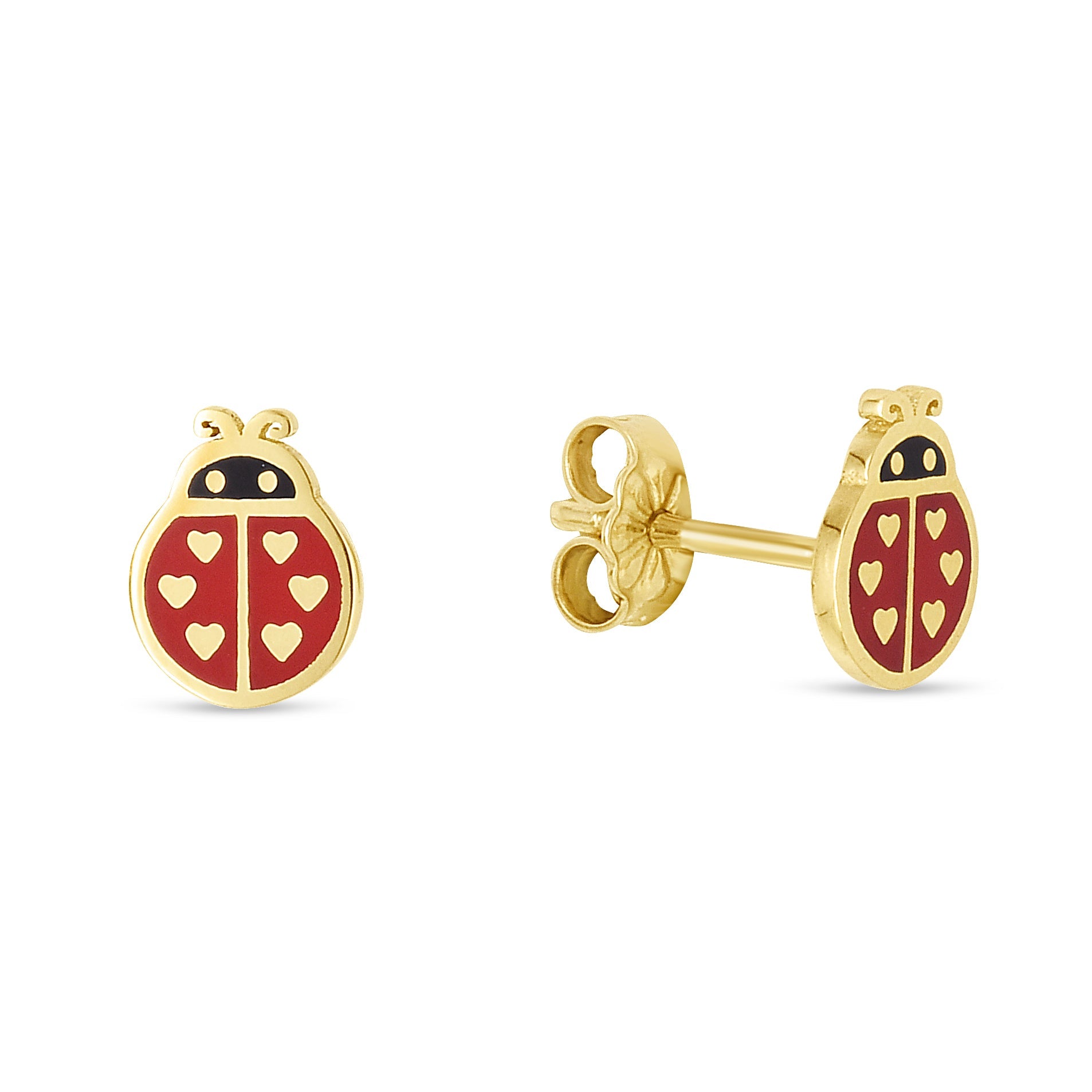 Royal Chain 14K Gold Ladybug Enamel Earrings ER13811