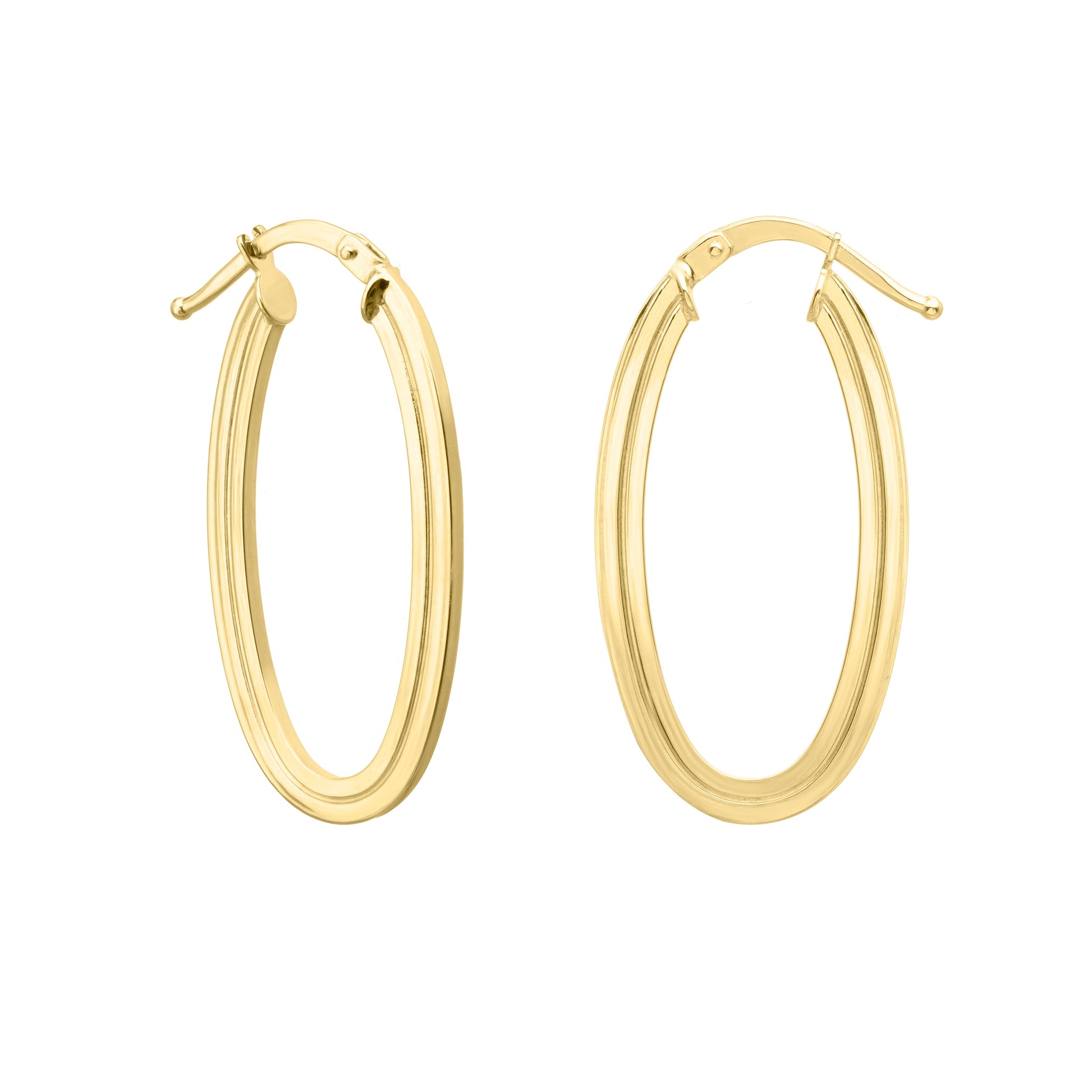 Royal Chain 14K Gold Oval Concentric Hoops ER13893