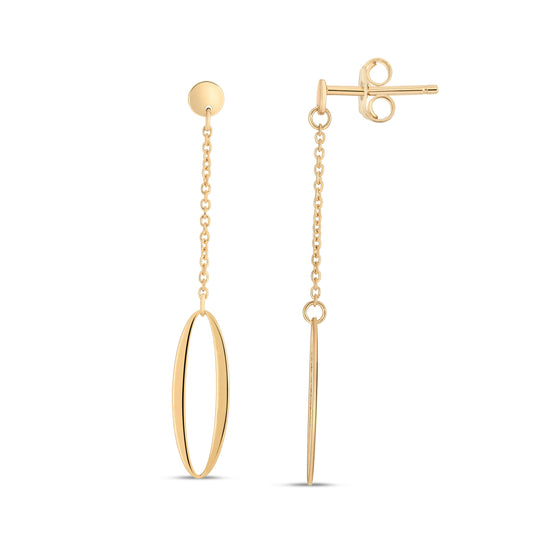 Royal Chain 14K Oval Chain Drop Earrings ER14006