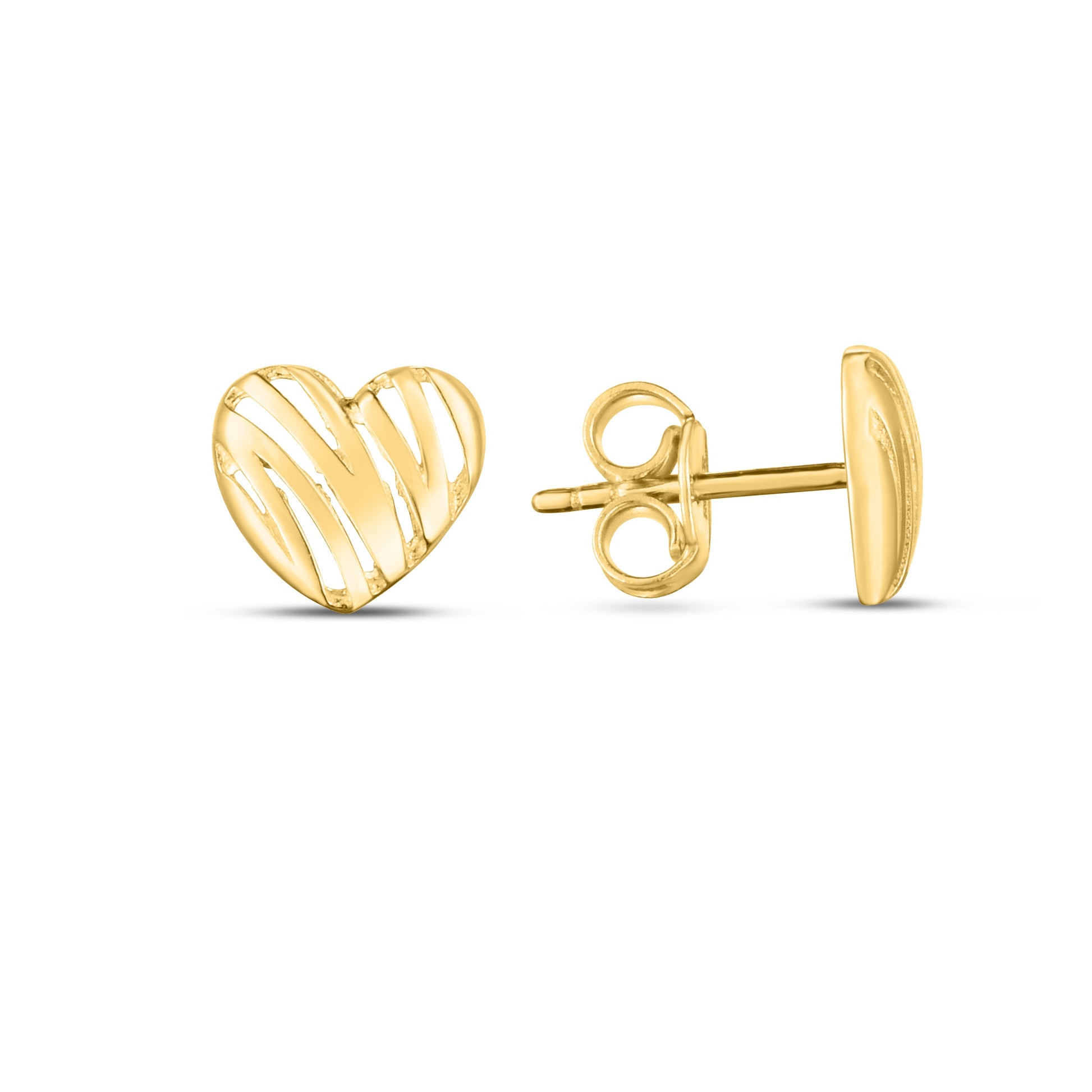 Royal Chain 14K Scribble Heart Studs ER14198