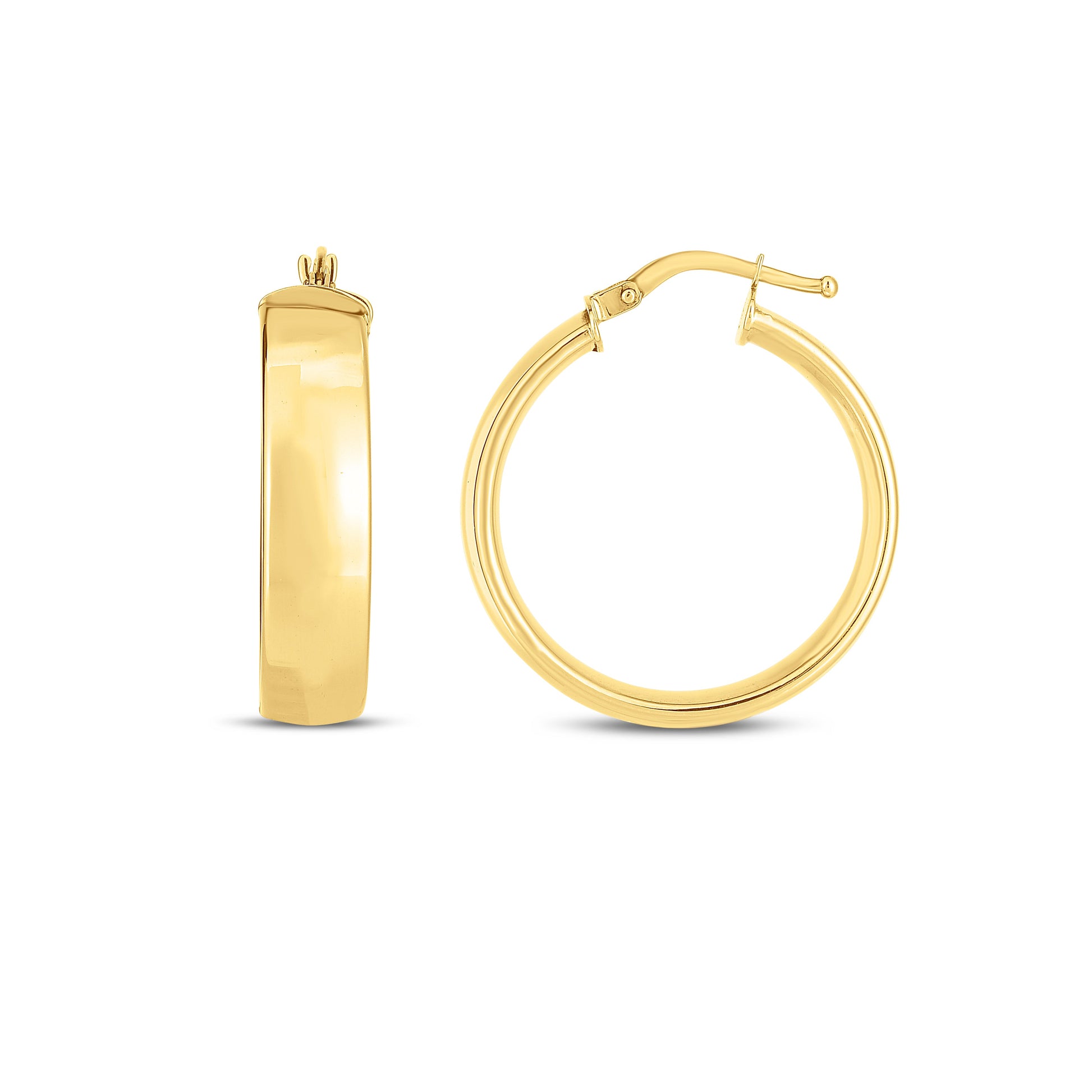 Royal Chain 14K 25mm Wedding Band Hoops ER14368